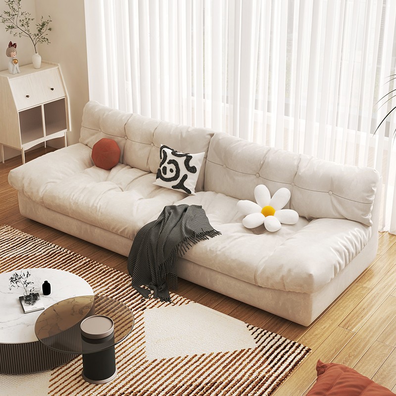 Nube sofá Baxter crema estilo italiano fila recta sala de estar sofá de tela pequeño apartamento crema estilo tela sofá