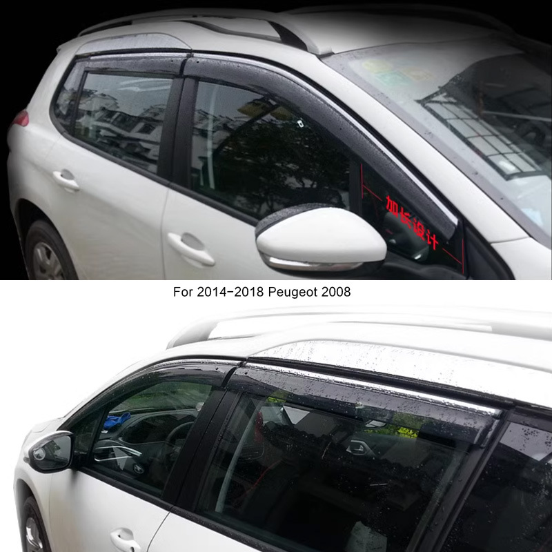 Dedicated to Peugeot 2008 rain shield 2014-2019 Peugeot 2008 window rain eyebrow deflector