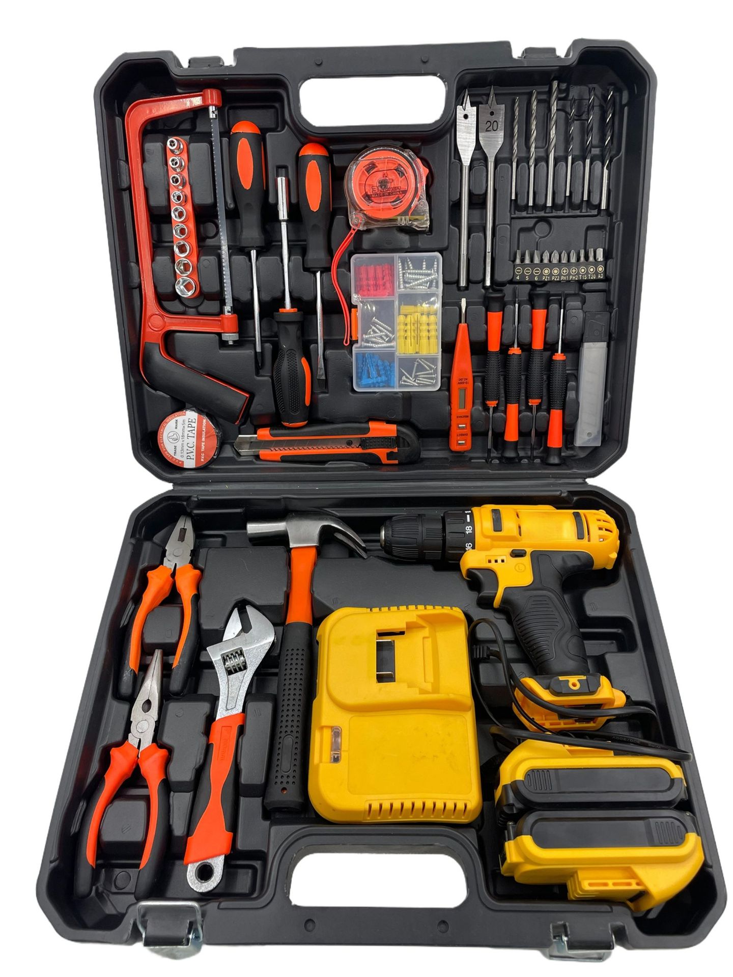 Ventas directas de fábrica transfronterizas 118 piezas de destornillador eléctrico de doble velocidad de impacto de litio conjunto de herramientas eléctricas