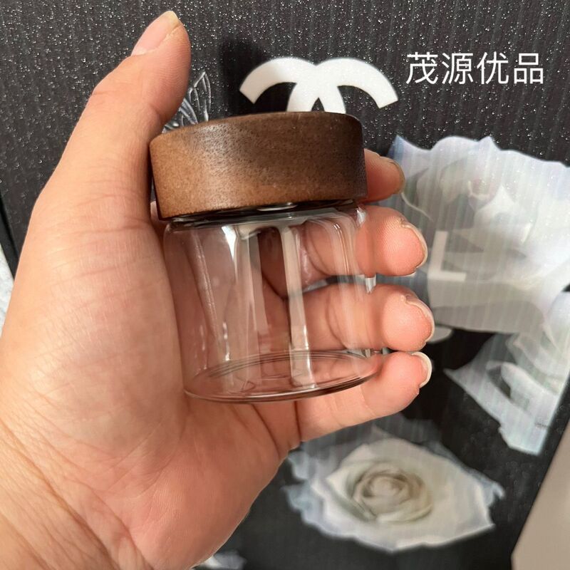 食品级47相思木盖玻璃密封罐储物罐茶叶杂粮咖啡豆罐子咖啡粉收纳|undefined