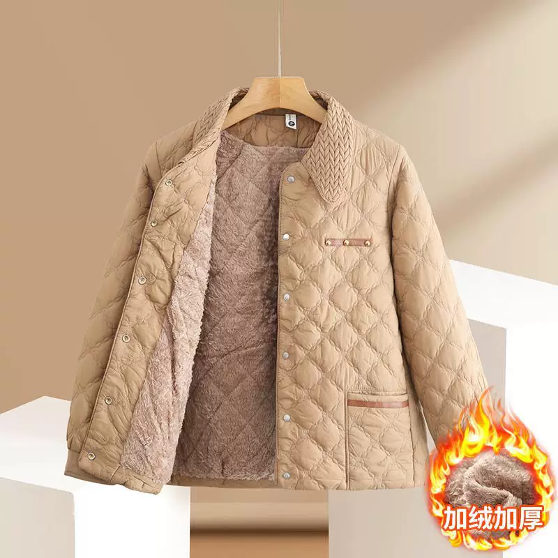 Warm down jacket for mother, for middle age, increased thickness, western style