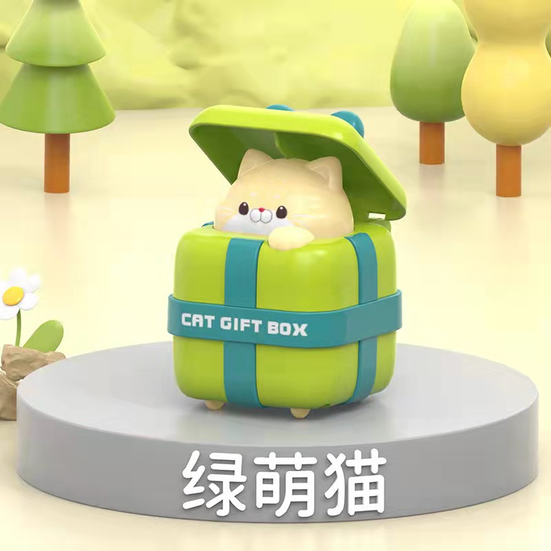 New Gift Cat Press Toy Car Creative Cartoon Car Inertia Return Car Car Kindergarten Floor Stand Wholesale