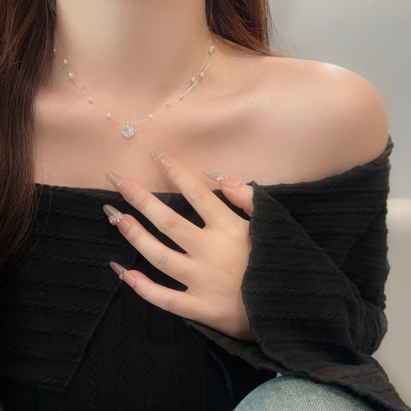 Collar de capas minimalista con cadenas delicadas joyas_voghion.com