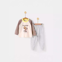 人之初儿童长袖T恤长裤2024秋装新款纯棉宝宝卡通印花套装