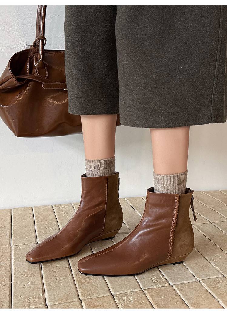 CHIKO Glorianna Square Toe Wedge Ankle Boots - Chiko Shoes