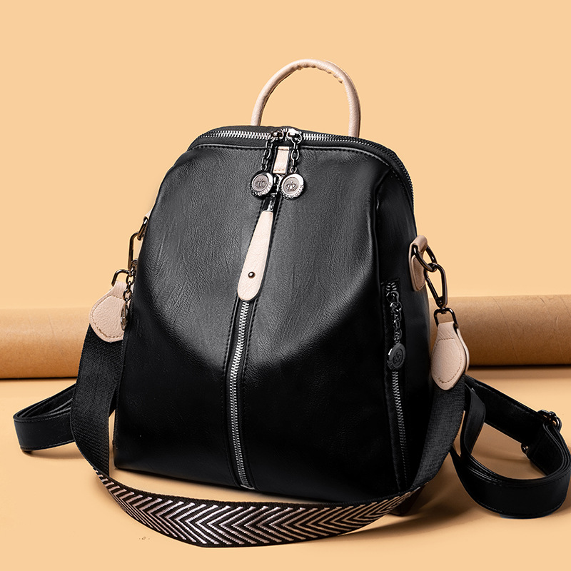 2024 Spring/Summer New Trendy Korean Edition Fashion Multi functional Soft Leather Backpack Large Capacity Women's Travel Bag_desvips.com