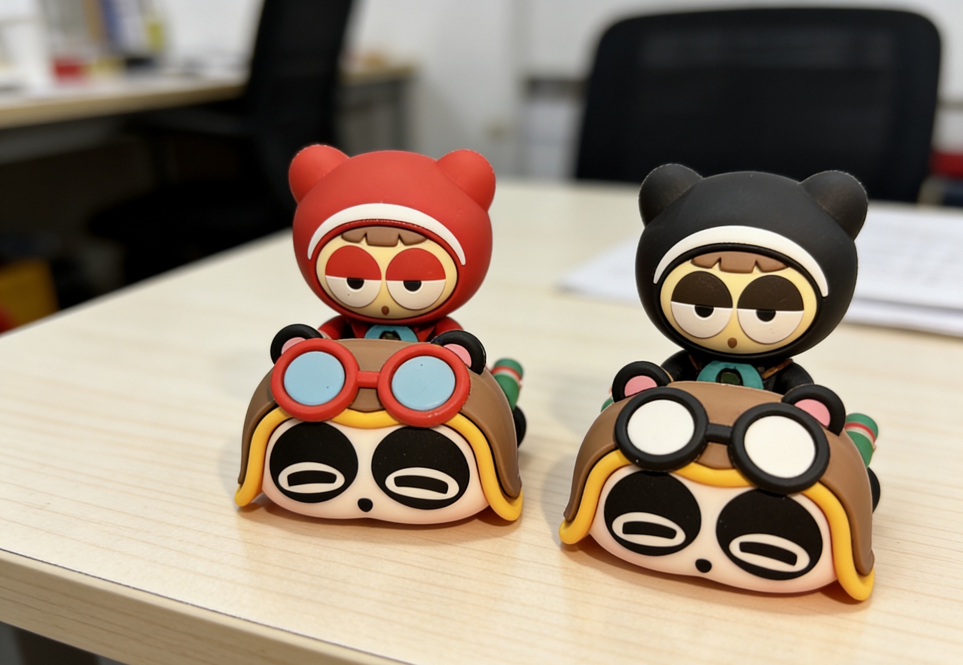 In-Stock New Retro Racing Kart Panda G3 Car Interior Decoration Rotating Ornament for Car Dashboard