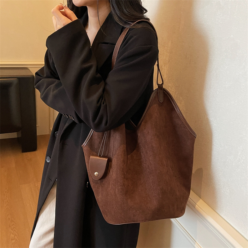 复古慵懒风腋下包女2025秋冬新款时尚通勤托特包大容量子母单肩包|undefined