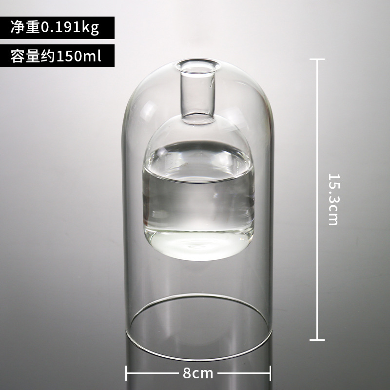 Botella de aromaterapia de vidrio de doble capa simple de estilo europeo hogar sala de estar dormitorio volátil ratán decoración floral botella vacía