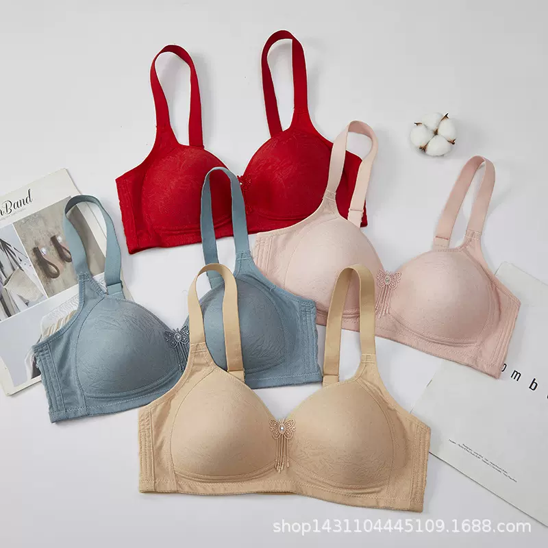 泰国天然乳胶内衣文胸女聚拢收副乳文胸无钢圈提拉调整型文胸