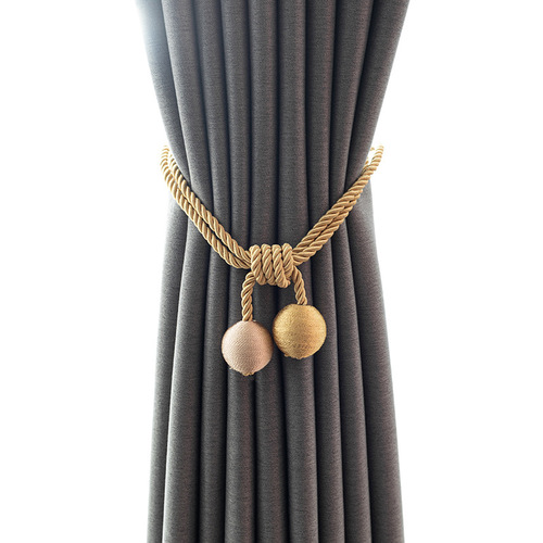 Ilan Minimalist Double Ball Curtain Ribbon Bedroom Ribbon Ties Curtain Clips Curtain Sheer No Installation Storage Hanging Decor