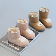 冬季新款韩版卡通儿童保暖高帮雪地靴加绒棉鞋男女孩幼儿园2-7岁