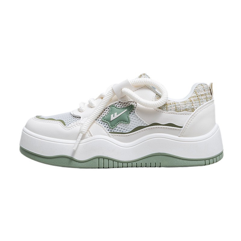 Zapatos cálidos y transpirables con estilo retro, zapatos blancos de suela gruesa con cordones y parte superior baja, zapatillas de nuevo diseño para estudiantes, venta al por mayor