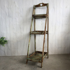 American Country Retro Solid Wood Three-Layer Flower Stand Multi-Layer Pothos Spider Plant Balcony Ground Floor Living Room Indoor Floor Plant Stand