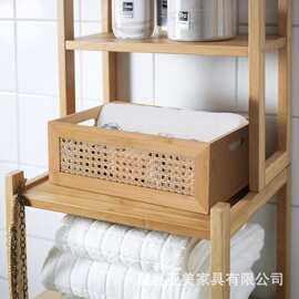 跨境藤编收纳篮卧室内衣袜子储物筐浴室洗漱用品毛巾整理篮编织筐