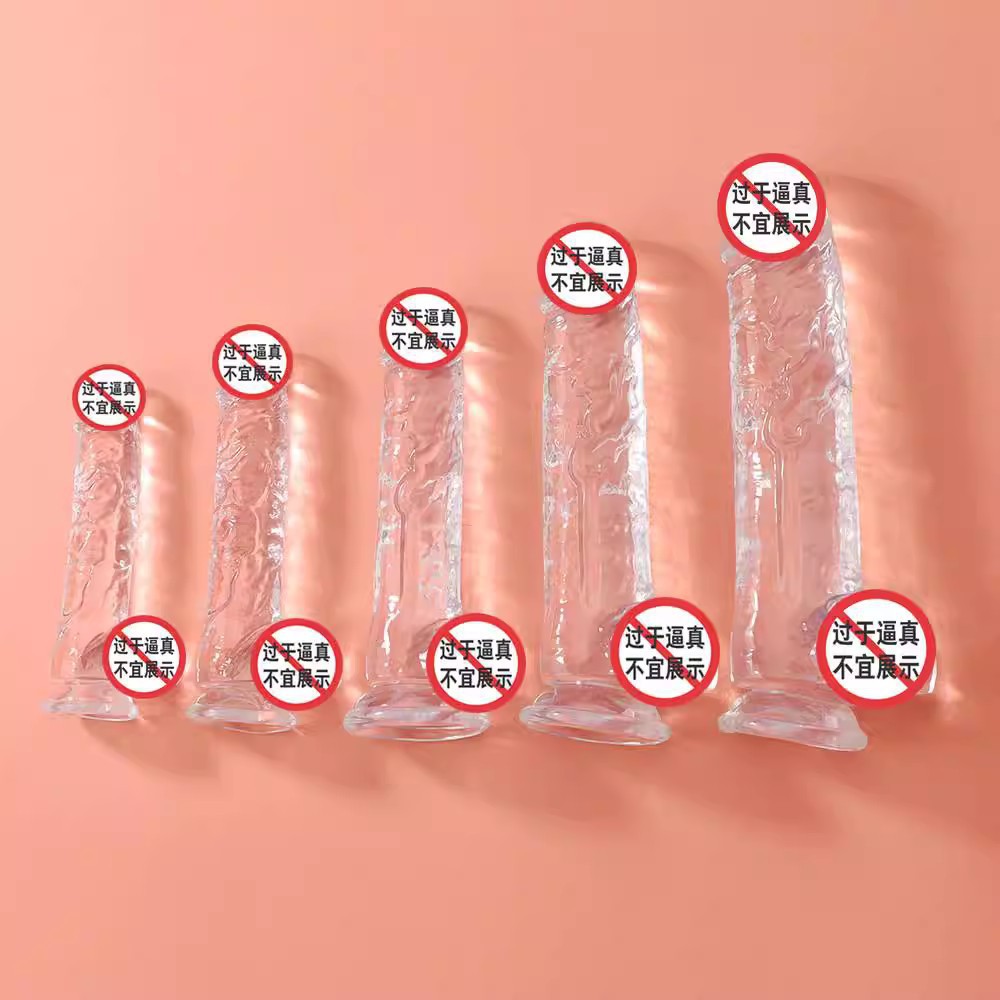 Transparent Crystal-Effect Dildo with Egg Texture, TPE, 14 cm — detail image 6