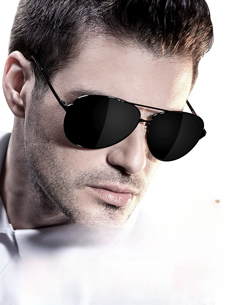 Мужские солнцезащитные очки, поляризационные очки для вождения и рыбалки, солнцезащитные очки для водителя-пилота, защита от ультрафиолетового блика Tide 8009