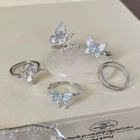 七祺 Маленькое дизайнерское милое кольцо, корейский стиль, градиент