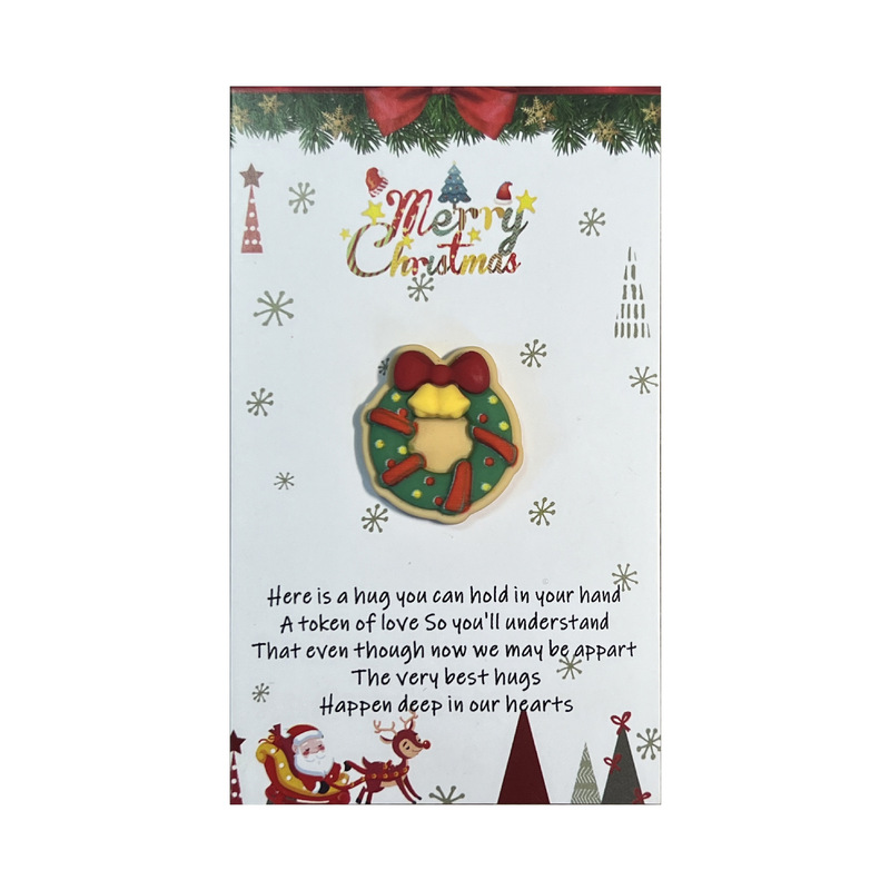 Temuクリスマスポケットhug 2025新年祝福グリーティングカードクリエイティブ樹脂口サンタクロースカード|undefined