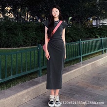 黑色包臀连衣裙子独特高级感超好看今年流行漂亮长裙女夏2024新款