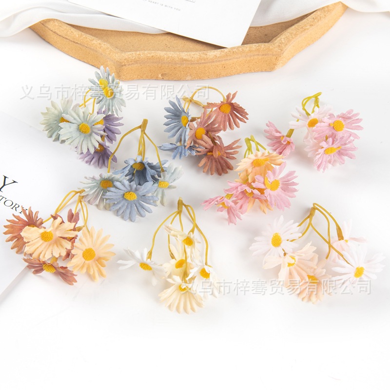 시뮬레이션 된 5 머리 국화 꽃 diy 수제 액세서리 장식 가짜 꽃 홈 장식 장식품 공장 직접 판매