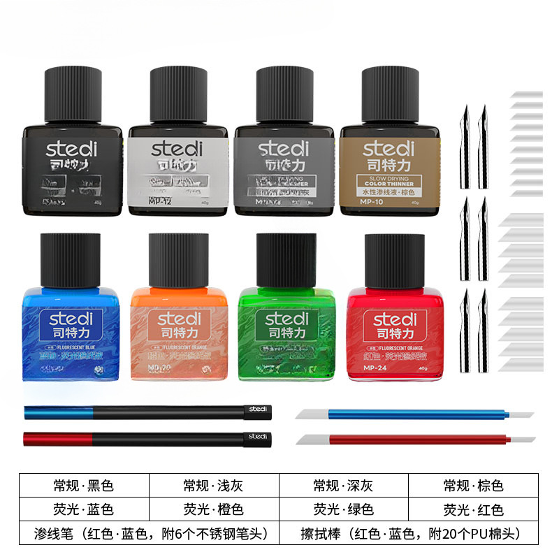 Stripe Gundam modelo negro gris líquido de permeación de línea acuosa modelo militar envejecido para hacer gancho de línea limpiador lápiz