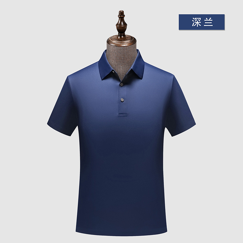 Brocado a cuadros amoníaco sin costuras 5A antibacteriano color sólido cuello de segundo nivel camisa de polo logotipo impreso personalizado ropa de trabajo de secado rápido overoles