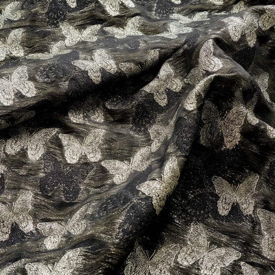 Autumn and winter gold silk butterfly jacquard beautiful dress fabric classic dress yarn-dyed tutu skirt decorative fabric wholesale