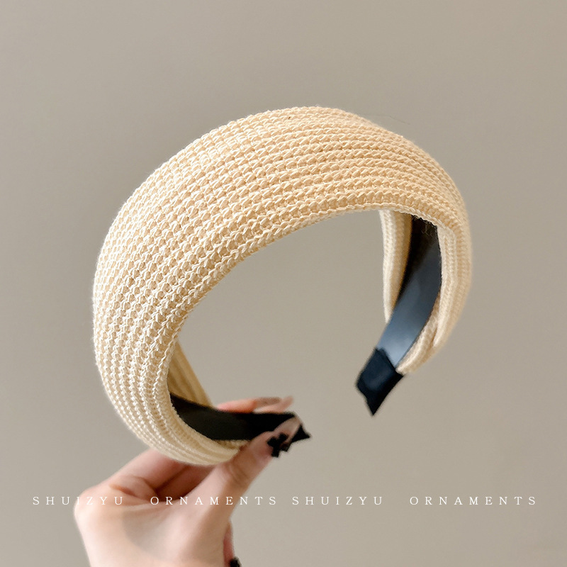 Brazo de cabello negro plegado para mujeres retro francés alto cráneo de borde ancho brazo de cabello de compresión para el cabello Bundle para el cabello fuera de la guarnición universal image 133