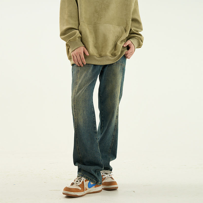 2023 American Retro Jeans High Street Men's Ins Trend Original Oldschool Handsome Pants Bf Couple