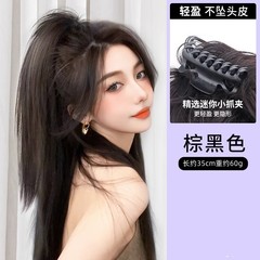 假发女瀑布马尾抓夹式自然仿真辣妹高扎马尾自然蓬松增加发量