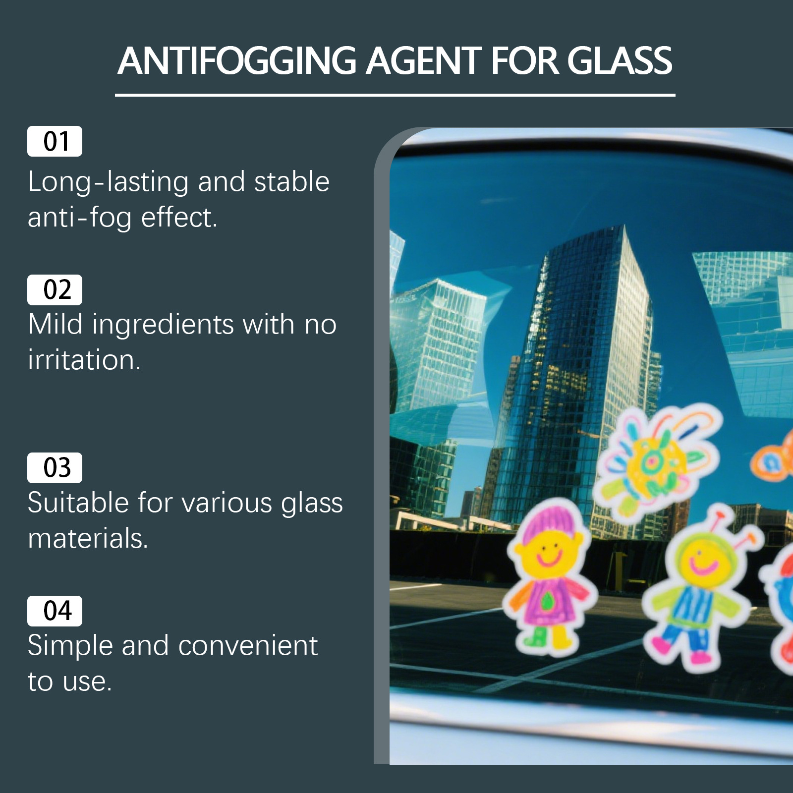 RAYHONG Car Glass Anti-Fog Agent: Cleans and defogges car windows and rearview mirrors, providing clear visibility in rainy weather