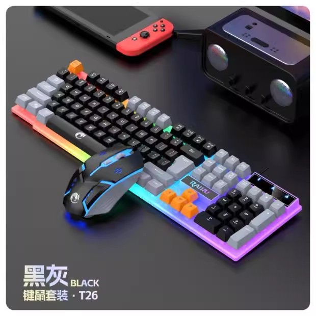 RAIKU Leikui T16 有線キーボードとマウスセットメタルゲーミングコンピュータユニバーサル有線キーボードクロスボーダー卸売|undefined