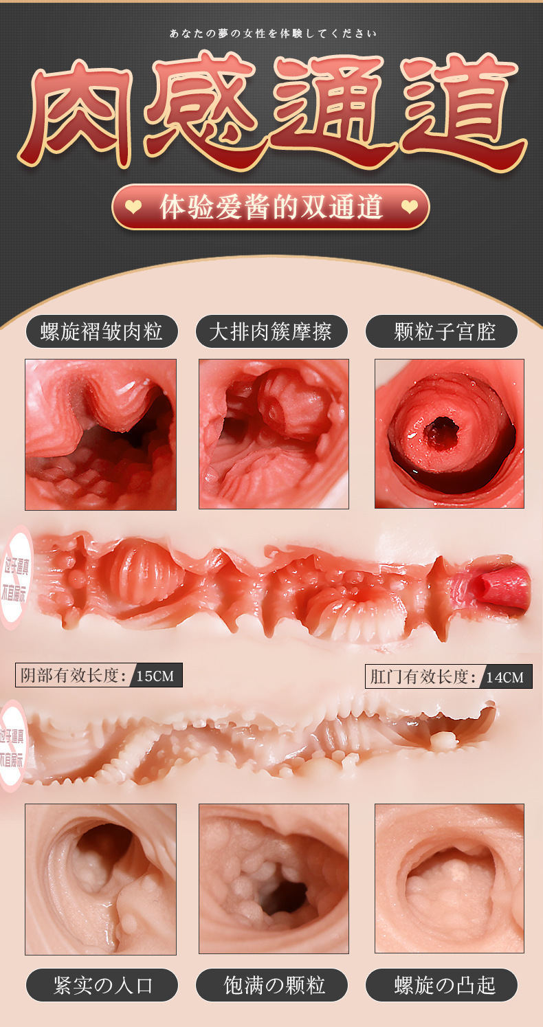 Jiuai TPE Vaginal and Buttocks Mold Male Masturbation Device with Vibration — detail image 8