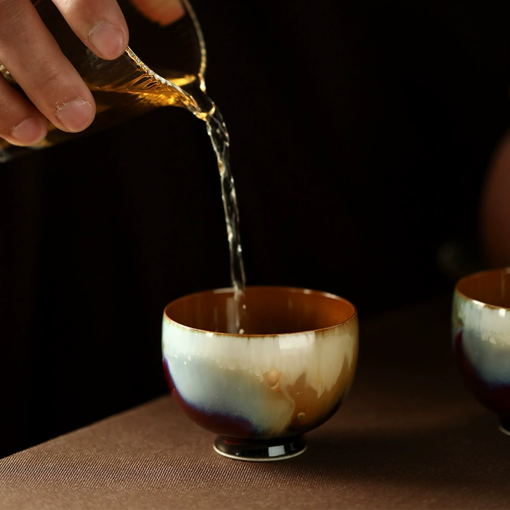 极光郎红窑变主人杯景德镇茶盏手作茶杯个人专用陶瓷茶具品茗杯