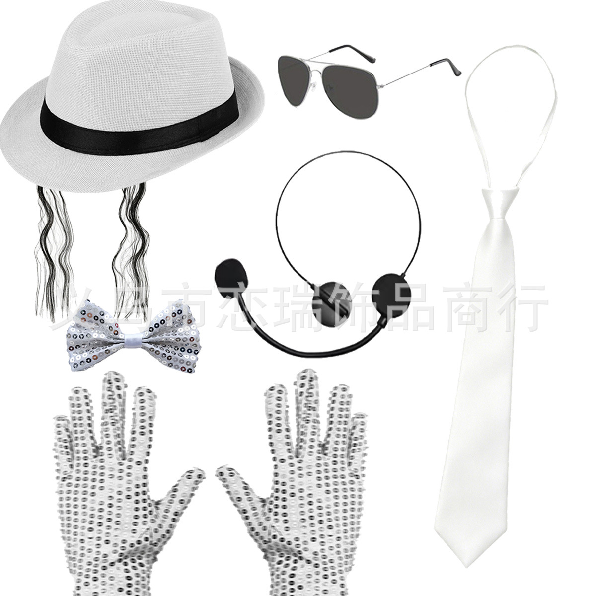 70s DISCO espectáculo accesorios esquinilla sombrero corbata guantes cinturón hombre conjunto Xiaoyin TEMU en stock