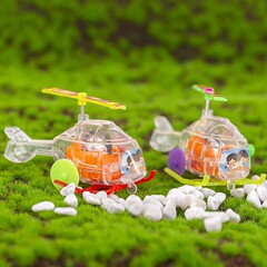 チェーンの小さい飛行機の子供のぜんまいのおもちゃの幼稚園の賞品の地は贈り物の滑走のヘリコプターの卸売りを押して屋台を並べます。