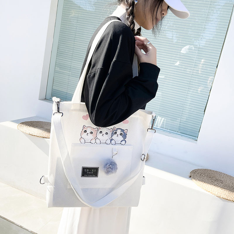Large-capacity canvas bag 2024 new style fashionable and trendy student class bag, Korean-style simple tutorial bag, one-piece consignment undefined
