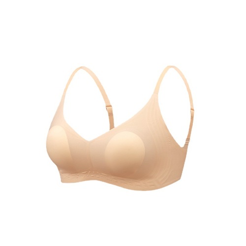 Rabbit ear cup jelly strip underwear for women, quick-drying, thin, big breasts, no steel ring, no trace, fixed cup bra