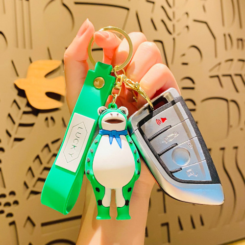 Creative Cartoon Internet Celebrity Frog Man Doll Car Keychain Chain Student School Bag Pendant Couple Small Gift Wholesale