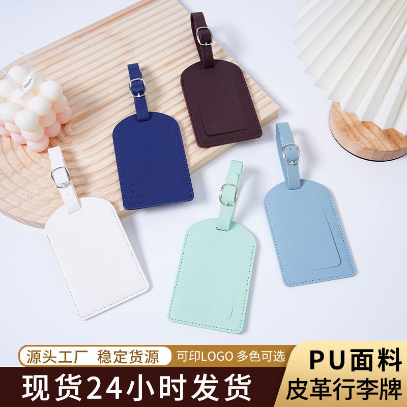 New Hot Selling Multi-Color Aircraft Boarding Pass Creative Suitcase Tag Checked Boarding Leather Pu Luggage Tag Customization