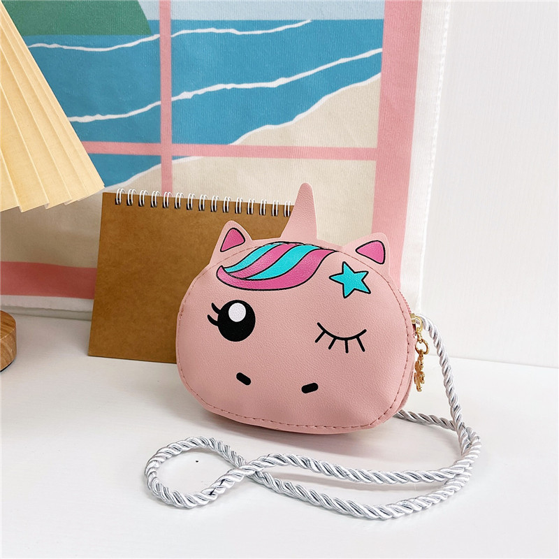 Estilo coreano 2021 nueva moda de dibujos animados unicornio niños bolsa de mensajero lindo bebé mini monedero bolso de hombro