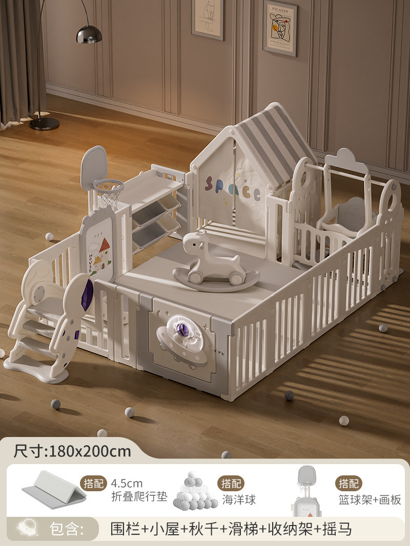 1.8*2.0 pequeña casa swing tobogán soporte de almacenamiento caballo mecedora 4.5 cm PU tapete