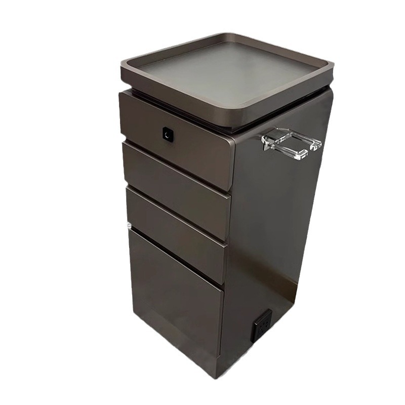 Gabinete de herramientas de peluquería Gabinete de madera maciza Salón de peluquería especial Red Cabinet de almacenamiento Cabinet de corte de pelo Carrito pequeño