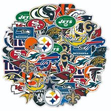 32张卡通NFL橄榄球联盟喷气机野马涂鸦贴纸行李箱手机头盔贴画