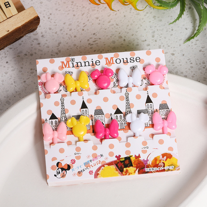 Tenedor de Frutas Infantil con Diseño de Dibujos Animados, Estilo Japonés, Portátil, Lindo, de Plástico, Palillos para Frutas con Forma de Animales, Decoración para Bento