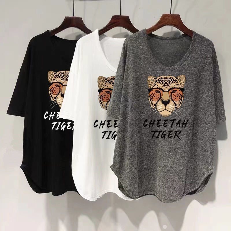 ファットmm 150kg ゆったり大きいサイズ ミドル丈 UVカラー 半袖 Tシャツ レディース 夏新作 韓国版 痩身お腹カバートップ|undefined