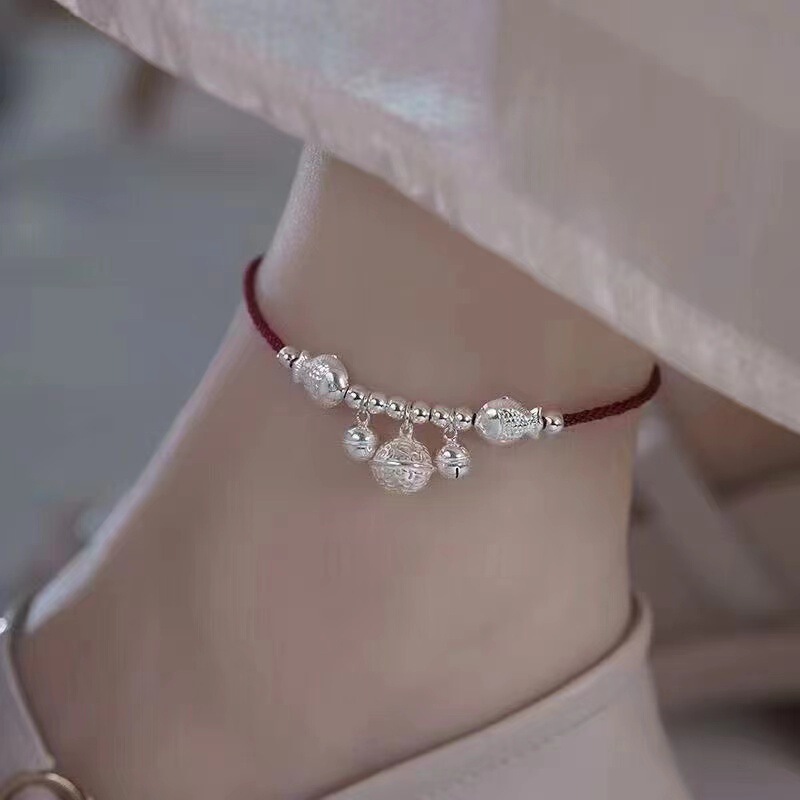 Gongling Red Rope Anklet, Feminine New Trendy High-End Anklet, Simple Bestie Bracelet, Transfer Couple Gift for Women