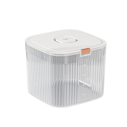 Light luxury 20kg 30kg transparent rice bucket push-type open lid rice storage tank insect-proof and moisture-proof flour bucket rice bucket wholesale