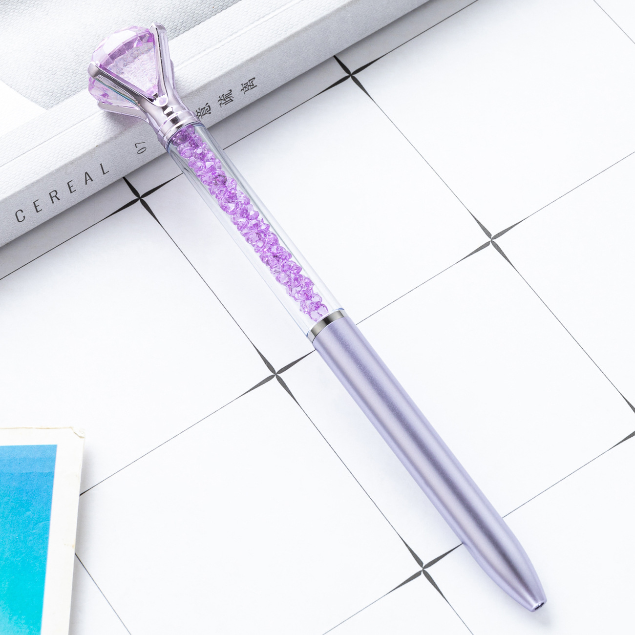 Papelería para estudiantes nuevo bolígrafo de plástico al por mayor bolígrafo de diamante creativo de alto valor bolígrafo de cristal de oficina